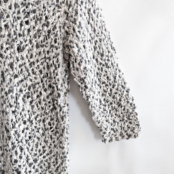 J. Jill Loose Knit Sweater Large White Gray 100% Cotton Beachy Neutral - Picture 6 of 15